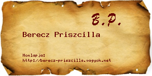Berecz Priszcilla névjegykártya